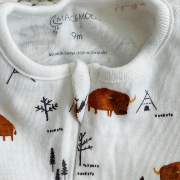 Set of 2 Mac & Moon 9 mo Onesie set Buffalo & football prints - Picture 3 of 6